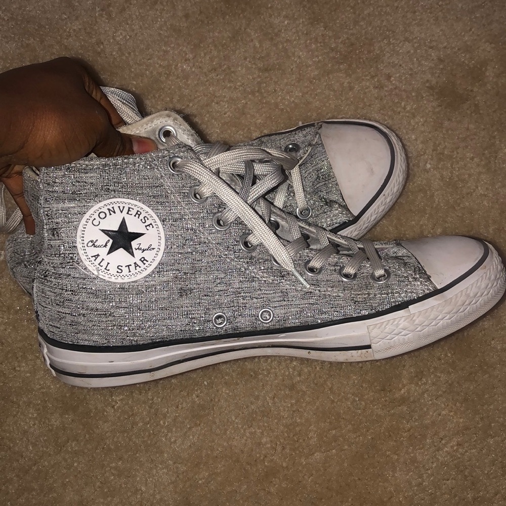 Silver Hightop Converse